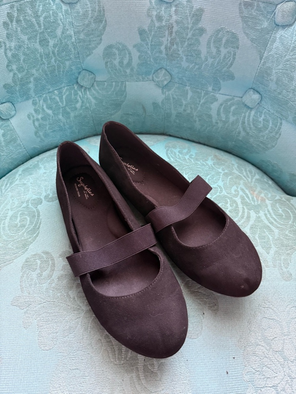 Seychelles Black Mary Jane Flats with Elastic Strap